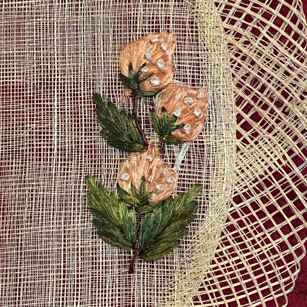 Vintage Woven & Embroidered Placemat & Coaster Set - circa 1960’s - 1970’s
